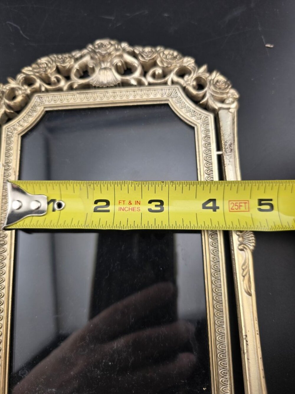 Vintage Victorian Metal Swing Picture Frame Ornate Rose Design - 8" x 5" READ - Picture 14 of 15